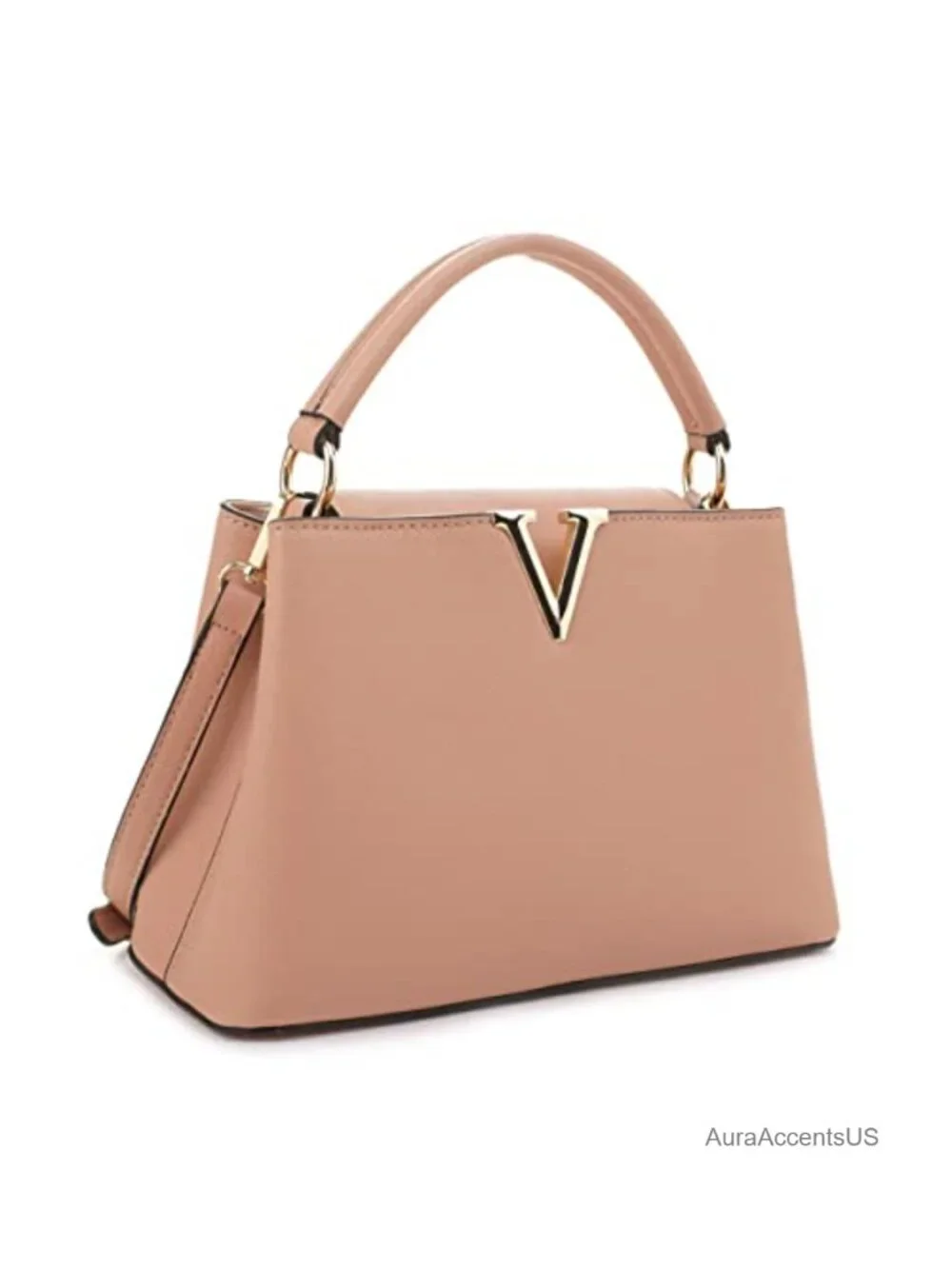 Faux Leather Small Satchel Bag Crossbody Handbag with Shoulder Strap